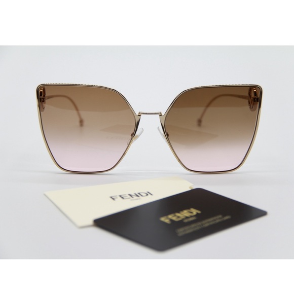 NEW FENDI FF 0323/S S45 GOLD SUNGLASSES FF 0323/S - Picture 2 of 13